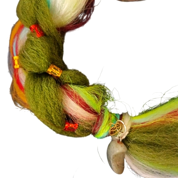 Hair Extensions Mult Braid W/ Moon Dreads Ponytail Wrap Festival 24" Accessories - Picture 6 of 9